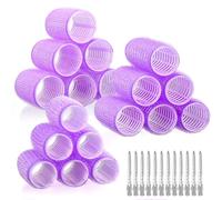 AiQInu 30 Piezas Rulos Pelo Grandes, Con 18 Bigudies Pelo Autoadhesivas Y 12 Pinzas Pelo Peluqueria, Talla Grande Rulos Para El Pelo Para Damas Y Niños Diy (40, 30, 20 mm)