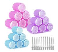 AiQInu 33 Piezas Rulos Pelo Grandes, Con 18 Bigudies Pelo Autoadhesivas Y 12 Pinzas Pelo Peluqueria, Talla Grande Rulos Para El Pelo Para Damas Y Niños Diy (40, 30, 25 mm)