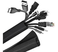 AiQInu 3M Organizador Cubre Cables Negro, Nylon Manguitos de Cable Auto, Funda Cables Organizador, Protección de Cables