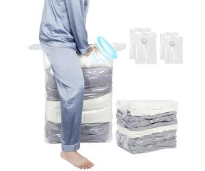 AiQInu 4 Pack Bolsas de Almacenamiento al Vacío, Diseño Sin Herramientas, Bolsa de Vacío Cúbica, Reutilizables para Edredones, Mantas, Colchas, 2 Grandes (100x80x38cm) + 2 Pequeñas (70x50x30cm)