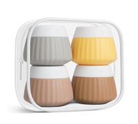 AiQInu 4 Pack Envases de Cosméticos de Viaje, 40ml Botellas de Viaje Siliconacon Bolsa Transparente, para Cremas, Tabletas y Lociones, Contenedor para Viaje de Silicona, para el Hogar y el Exterior
