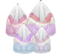 AiQInu 4 Pezzi Retina Per Lavatrice, Sacchetti Lavatrice Biancheria, Sacco Biancheria Sporca Con Couliss, Sacchetto Scarpe Lavatrice, Rete Salvabucato 40x30 cm 40x50 cm 50x60 cm 60x80 cm