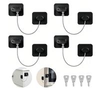 AiQInu 4 Piezas Cerradura Para Puerta De FrigoríFico, Candado Frigorifico De NiñOs Con 4 Llaves, Seguridad Puertas NiñOs Para FrigoríFico, Lavadora, Armario, Ventana(4PCS)