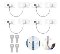 AiQInu 4 Piezas Seguridad Ventanas Niños, Candado Nevera con Llaves, Seguridad Puertas Niños con Adhesivo o Tornillo para Frigorífico, Lavadora, Armario, Ventana