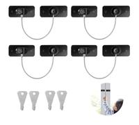 AiQInu 4 Piezas Seguridad Ventanas Niños, Candado Nevera con Llaves | Seguridad Puertas Niños con Adhesivo o Tornillo para Frigorífico, Lavadora, Armario, Ventana