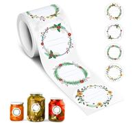 AiQInu 500 PCS Etiquetas Adhesivas Redond, 5 Cm Pegatinas Escriturable Redondas, Con 4 DiseñOs Decorativos, Ideales Para Tarros De Mermelada, Bolsas De Regalo, Botellas De Vidrio, Etc