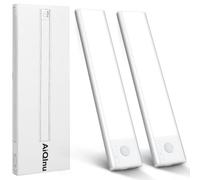 AiQInu 66 LED Closet Light con sensor de movimiento, USB recargable LED Undercabinet Light, 20cm Dimmable Closet Lámpara con tira adhesiva magnética para la cocina, escaleras, pasillos