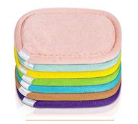 AiQInu 7 Piezas Discos Desmaquillantes Reutilizables Lavable, 10x8cm Algodones Desmaquillantes de Colores, Para Todo Tipo de Piel, Ideal para Limpieza Facial, Viajes y Uso Diario