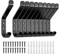 AiQInu 8 Piezas Percheros Pared para Paneles Acusticos, Colgador Pared Moderno Ganchos Doble Pared de Acero Carbono, Colgador Pared 13mm para Ropa, Ideal para Dormitorio, Baño, Pasillo