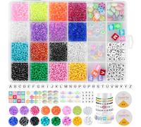 AiQInu Abalorios Para Hacer Pulseras, Letras Para Pulseras, Regalo Niñas De 10-12 Años-Kit Pulseras De Cuentas De 3 Mm, Accesorios y Cosas Para Hacer Pulseras Diy Manualidad Regalos Niña