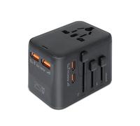 AiQInu Adaptador Enchufe Universal Adaptador Universal Internacional con 2 USB-C 2 USB-A GAN 25W Global Enchufe Universal Viaje para UE USA UK Austuralia