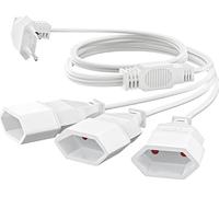 AiQInu Alargador Enchufe 3m, 3 en 1 Cable de Corriente Plano Giratorio, 250 V/2,5 A Tipo C Fino y Plano Cable para Hogar Oficina Viaje, Negro