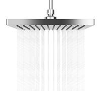 AiQInu Alcachofa de Ducha cuadrado de 25.4cm Con Efecto Lluvia, Ajustable, Ahorro de Agua Con Boquillas Antical, Cabezal de Ducha de Cascada de Acero Inoxidable, DiáMetro de 25.4cm/10inch, Plata