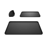 AiQInu Alfombrilla de Secado 2 en 1 para Máquina de Café de Silicona, 60 x 40 cm, Antideslizante Resistente al Calor Fácil de Limpiar de Silicona para Máquina de Café/Cocina Alfombrilla Secante, Negro