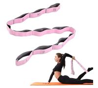 AiQInu Banda de Estiramiento de Yoga, Ajustable Stretch Bandas con 11 Anillos, Bandas Elasticas Fitness para Pilates, Yoga, Latino, Gimnasia