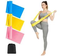 AiQInu Bandas Elasticas Fitness[Set de 3] 2M, Cintas Elasticas con 3 Niveles de Resistencia para Entrenamiento de Fuerza, Yoga, Pilates