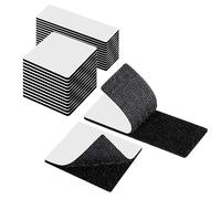 AiQInu Belcro Adhesivo Doble Cara,24 Pares Hook y Loop Auto Adhesivo, Reutilizable Nylon Doble Cinta Cara Extra Fuerte para Oficina,Doméstica,Bricolaje, Rectangular & Cuadrado