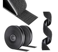 AiQInu Belcro Adhesivo Fuerte, 10m x 16mm Doble Cara Reutilizable, Hook Y Loop Auto Adhesivo Para Doméstica, Bricolaje