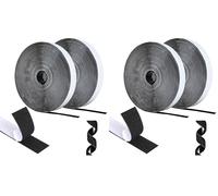 AIQInu Belcro Adhesivo Fuerte, 5m X20mm Reutilizable Nylon Doble Cinta Cara, Cinta Adhesiva Doble Cara, Nylon Hook y Loop Auto Adhesivo para Oficina, Doméstica,Bricolaje (Paquete de 2)