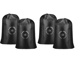 AiQInu Bolsa de Lavandería Plegable, 2 Piezas Bolsas de Ropa con Cordón, Organizador Material Antidesgarros para Cuarto de Lavado Cocina Dormitorio Hotel de Viaje 60 x 85cm (Paquete de 2)