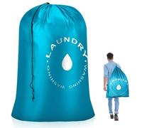 AiQInu Bolsa Ropa Sucia Viaje, Bolsa de Lavandería, Plegable Bolsa de Colada, Cesta Ropa Plegable, Saco para la Colada de Cordón para Dormitorio, Viaje, Hotel 60 x 85cm