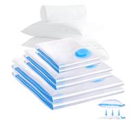 AiQInu Bolsas Vacio Ropa,6 Piezas （2XL 100X80 + 2L 80x60 + 2M 60x40cm）Bolsas al Vacio Ropa Reutilizables,Bolsas De Almacenamiento Al Vacío Ahorro De Espacio Viajes Para Guardar Edredones y Mantas