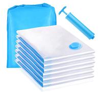 AiQInu Bolsas Vacio Ropa,6 Piezas Bolsas al Vacio Ropa Reutilizables con Bomba Manual,Bolsas De Almacenamiento Al Vacío Ahorro De Espacio Viajes Para Guardar Ropa, Edredones, Sábanas y Mantas
