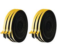 AiQInu Burlete Ventana Corredera, Burlete Puerta 3 Rollos 12mm(W) x3mm(T) x5M(L) Espuma Burlete Adhesivo de Alta Densidad para Anti Frío, Aislante,Ruido y Colisión (Paquete de 2)