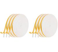 AiQInu Burlete Ventana Corredera, Burlete Puerta 3 Rollos 6mm(W) x3mm(T) x5m(L) Espuma Burlete Adhesivo de Alta Densidad para Anti Frío, Aislante,Ruido y Colisión (Paquete de 2)