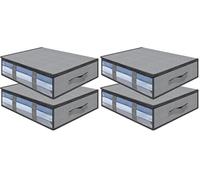 AiQInu Cajas Almacenaje Ropa, 2 Set Plegables Bajo Cama Bolsas con Ventana Transparente, Cama Organizador Armario para Ropa Mantas Edredones 60 x 45 x 15cm (Paquete de 2)