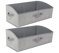 AiQInu Cajas de Almacenaje Plegables 28L,Juego de 2 Cajas de Almacenamiento de Tela, 50x28.5x20cm,Cubos Almacenaje,Organizador Grande para Ropa Juguetes Libros Armario