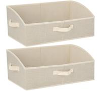 AiQInu Cajas de Almacenaje Plegables 28L,Juego de 2 Cajas de Almacenamiento de Tela, 50x28.5x20cm,Cubos Almacenaje,Organizador Grande para Ropa Juguetes Libros Armario