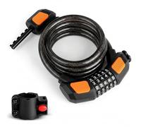 AiQInu Candado Bicicleta Antirrobo, Candado Bici Combinacion 5 Dígitos, 120cm/12mm Largo Candados Reiniciable Alto Nivel de Seguridad para Bicicletas Motos Scooters