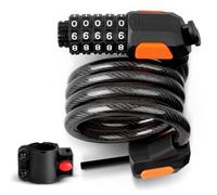 AiQInu Candado Bicicleta Antirrobo, Candado Bici Combinacion 5 Dígitos, 120cm/12mm Largo Candados Reiniciable Alto Nivel de Seguridad para Bicicletas Motos Scooters