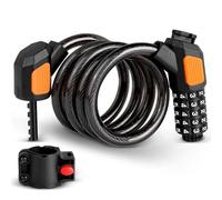 AiQInu Candado Bicicleta Antirrobo, Candado Bicicleta Combinacion 120cm/12mm 5 Dígitos Alto Nivel de Seguridad para Bicicletas Triciclo Scooter