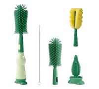 AiQInu Cepillo para Biberones, Cepillo Limpiabotellas de Silicona, 4 en 1 Kit Cepillo de Silicona para Botella, Sin BPA, Resistente A Los Arañazos Y Duradero, para Botellas y Tetina