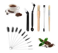 AiQInu Cepillo para Limpieza de Cafetera y Molinillo de Café - 15 Piezas con 10 Tubos de Limpieza para Máquina