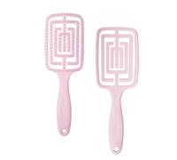 AiQInu cepillo pelo, cepillo pelo antitirones, ventilado para mujeres y hombres, cepillo curvado para cabello húmedo y seco, rizado y liso (rosa)