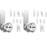 AiQInu Cerradura Buzon 20 mm, Cerradura de Leva Universal de Seguridad de Buzón con 2 llaves, Viene con 7 Placas de Bloqueo Diferentes para Puerta de Armario, Buzones, Vitrinas (Paquete de 2)