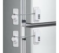 AiQInu Cerraduras de Seguridad para Niños con Código, 2 Piezas Seguro Ventanas Correderas Sin Taladrar, Cerradura para Frigoríficos, Cajones y Ventanas