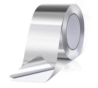 AiQInu Cinta de Aluminio 50mmX20m,Cinta Aluminio Adhesiva Impermeable y Resistente al Calor,Cinta Selladora Metálica para Conductos de Aire Altas y Bajas Temperaturas