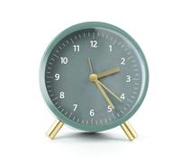 AiQInu Despertador Silencioso con Movimiento de Cuarzo, Metal Despertador Analógico con Luz Nocturna, Redondo Reloj Mesita de Noche para Mesilla Dormitorio