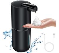 AiQInu Dispensador Jabon Baño Automatico, 380 ml Dispensador Pared con Sensor Movimiento por Infrarrojos, IPX5 Resistente, Recargable por USB-C, para Baño Cocina