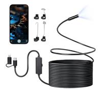 AiQInu Endoscopio Cámara de Inspección, 1920P HD Cámara Endoscópica con 8 Luces LED, IP67 Impermeable, para Inspección de Tuberías y Mantenimiento de Vehículos, para iOS y Android (32.8 pies/10 m)