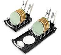 AiQInu Escurreplatos Extensible, Escurridor de Platos Plegable para Fregadero (28-47CM), Escurridor de Cubiertos, Escurreplatos sobre Fregadero Organizador de Cocina Compacto