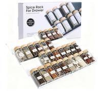 AiQInu Especiero para Cajones 8 Piezas, Organizador de Cajones de Especias, Estante Especias Extensible de 23 a 46 cm, para Almacenamiento de Cocina, Encimera, Armario, Estante