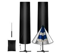 AiQInu Funda Sombrilla para Ø 3-4m, 210D Oxford Fabric Funda para Sombrilla de Playa con Poste Telescópico, Impermeable, Resistente al Viento, Antirrayos UV, Resistente a La Niev,240x57/57cm