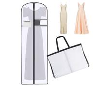 AiQInu Funda Vestido Novia, Plegable Fundas de Ropa Larga Antipolvo, 180x60cm Bolsa de Ropa con Cremallera para Vestidos de Novia, Vestidos, Abrigos, Abrigos Largos, etc