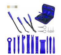 AiQInu Herramientas Desmontaje Coche 19 Piezas, Kit Herramientas Coche para Desmontar Audio Vehículo Radio Interior Recubrimiento (Azul)