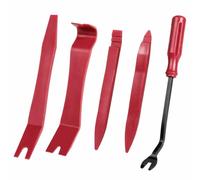 AiQInu Herramientas Desmontaje Coche 5 Piezas, Kit Herramientas Coche para Desmontar Audio Vehículo Radio Interior Recubrimiento (Rojo)
